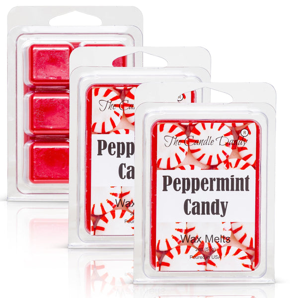 Peppermint Candy - Minty Fresh Scented Melt - Maximum Scent Wax Cubes/Melts- 1 Pack -2 Ounces- 6 Cubes - The Candle Daddy
