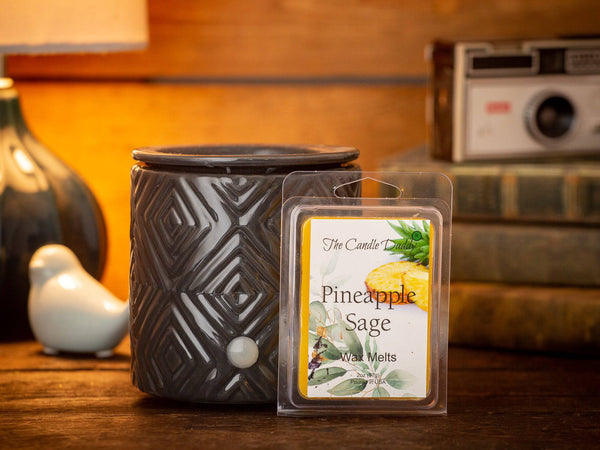 Pineapple Sage - Tropical Herbal Scented Melt- Maximum Scent Wax Cubes/Melts- 1 Pack -2 Ounces- 6 Cubes - The Candle Daddy