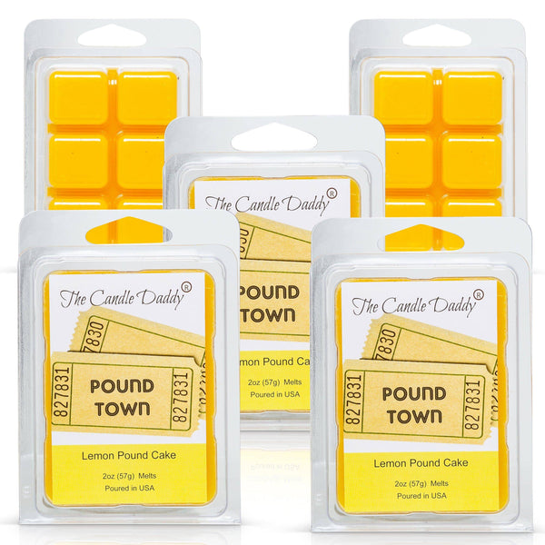 One Way Ticket To Pound Town - Lemon Pound Cake Scented Melt- Maximum Scent Wax Cubes/Melts- 1 Pack -2 Ounces- 6 Cubes - The Candle Daddy