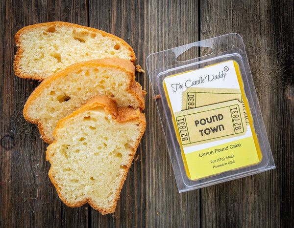 One Way Ticket To Pound Town - Lemon Pound Cake Scented Melt- Maximum Scent Wax Cubes/Melts- 1 Pack -2 Ounces- 6 Cubes - The Candle Daddy
