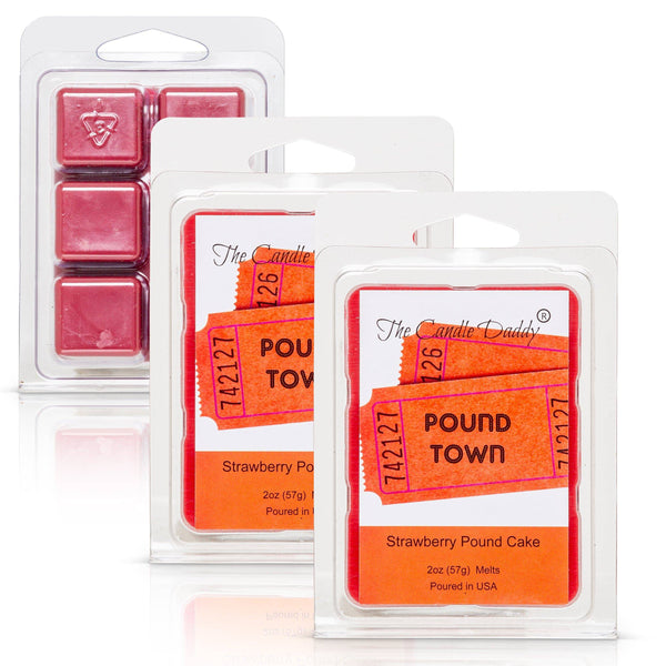 Two Tickets To Pound Town - Strawberry Pound Cake Scented Melt - Maximum Scent Wax Cubes/Melts - 1 Pack - 2 Ounces - 6 Cubes - The Candle Daddy