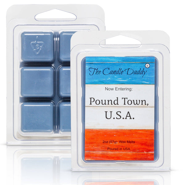 Now Entering: Pound Town, USA Red, White and Blue 3 Pack Trio - Blueberry, Strawberry and Vanilla Pound Cake Scented Melt - Maximum Scent Wax Cubes/Melts - 3 Pack - 6 Ounces - 18 Cubes - The Candle Daddy