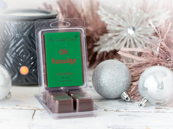 Oh Fuuudge!- Funny Christmas Chocolate Fudge Scented Wax Melts - 1 Pack - 2 Ounces - 6 Cubes - The Candle Daddy
