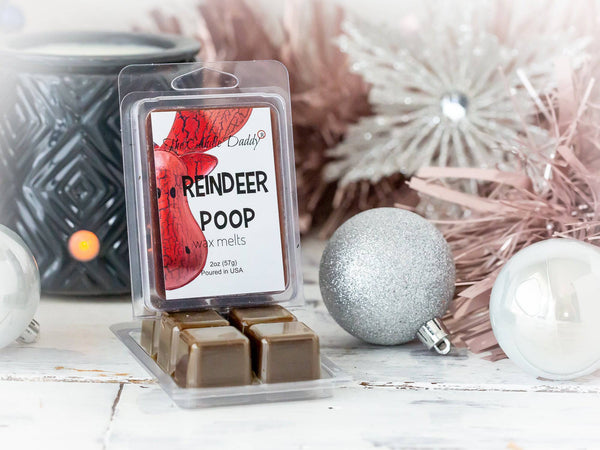 Reindeer Poop - Funny Christmas Coffee Scented - 1 Pack - 2 Ounces - 6 Cubes - The Candle Daddy