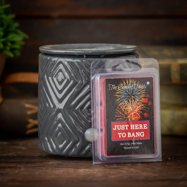 Just Here To Bang - 4th of July - Juicy Summer Watermelon Scented Melt - Maximum Scent Wax Cubes/Melts - 1 Pack - 2 Ounces - 6 Cubes - The Candle Daddy