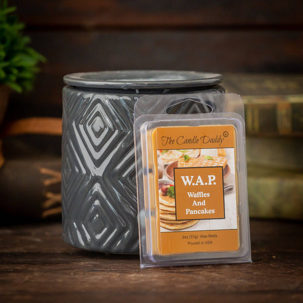 W.A.P. - Waffles and Pancakes - Waffles and Pancakes with Syrup and Butter Scented Melt - Maximum Scent Wax Cubes/Melts - 1 Pack - 2 Ounces - 6 Cubes WAP - The Candle Daddy