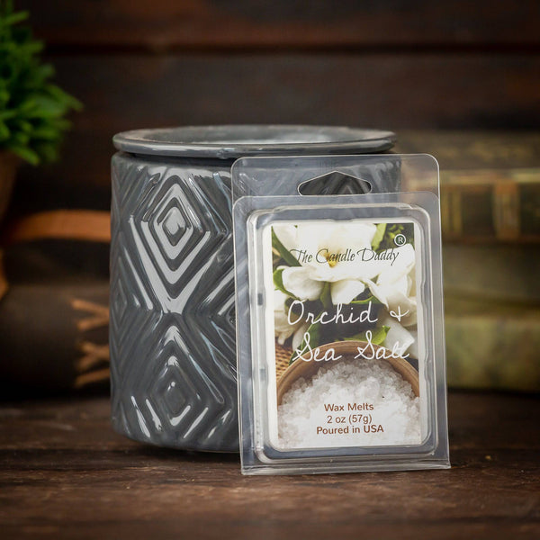 Orchid & Sea Salt - Crisp Floral Orchid & Sea Salt Scented Melt- Maximum Scent Wax Cubes/Melts- 1 Pack -2 Ounces- 6 Cubes - The Candle Daddy