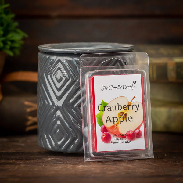Cranberry Apple - Sweet & Tart Cranberry Apple Scented Melt- Maximum Scent Wax Cubes/Melts- 1 Pack -2 Ounces- 6 Cubes - The Candle Daddy