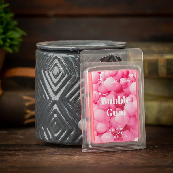Bubble Gum - Pink Bubble Gum Scented Melt- Maximum Scent Wax Cubes/Melts- 1 Pack -2 Ounces- 6 Cubes - The Candle Daddy