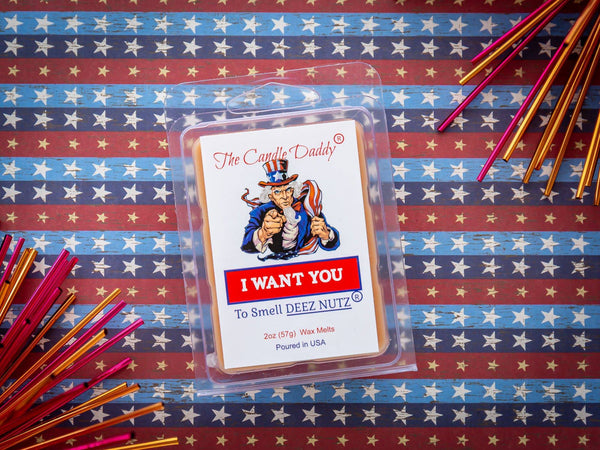 I Want You....To Smell Deez Nutz - USA Edition - Banana Nut Bread Scented - Maximum Scent Wax Cubes/Melts - 1 Pack - 2 Ounces - 6 Cubes - The Candle Daddy