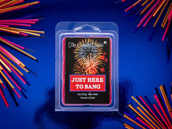 Just Here To Bang - 4th of July - Juicy Summer Watermelon Scented Melt - Maximum Scent Wax Cubes/Melts - 1 Pack - 2 Ounces - 6 Cubes - The Candle Daddy