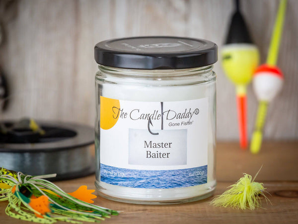 The Candle Daddy's Gone Fishin' - Master Baiter - Vanilla Hand Lotion Scented - Maximum Scent Jar Candle - 6 oz- 40 hour burn time - The Candle Daddy