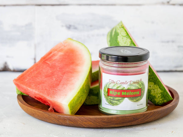 Ripe Melons - Juicy Watermelon Scented 6 Oz Jar Candle - 40 Hour Burn Time - The Candle Daddy