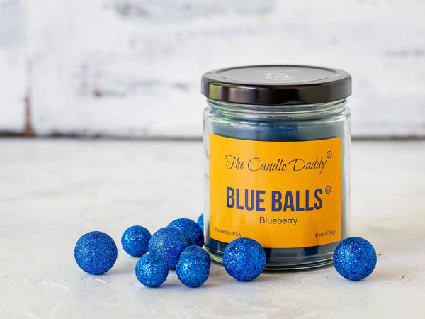 Blue Balls - Blueberry Scented Jar Candle- 6 Ounce - Hand Poured in Indiana.
