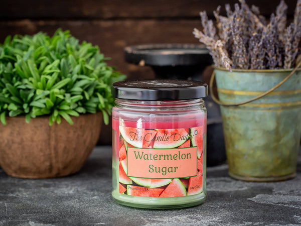 Watermelon Sugar - Juicy Watermelon Scented - Funny Double Pour 6 Oz Jar Candle - 40 Hour Burn Time - The Candle Daddy
