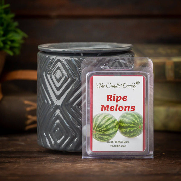 5 Pack - Ripe Melons - Juicy Watermelon Scented Melt - Maximum Scent Wax Cubes/Melts - 2 Ounces x 5 Packs = 10 Ounces - The Candle Daddy