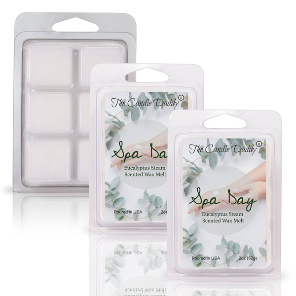 Spa Day - Relaxing Aroma Therapy Eucalyptus Scented Wax Melt - 1 Pack - 2 Ounces - 6 Cubes - The Candle Daddy