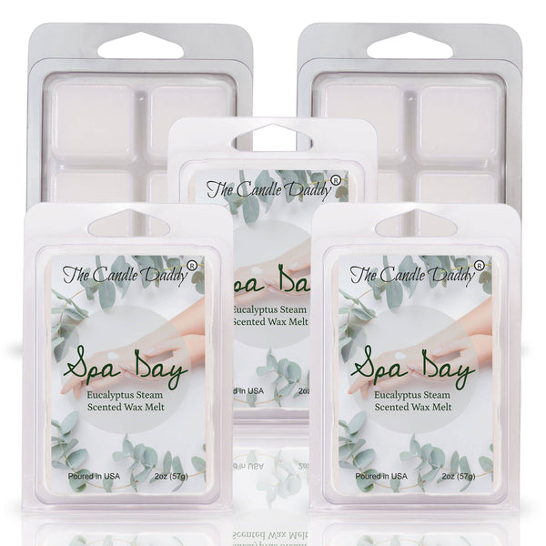 Spa Day - Relaxing Aroma Therapy Eucalyptus Scented Wax Melt - 1 Pack - 2 Ounces - 6 Cubes - The Candle Daddy