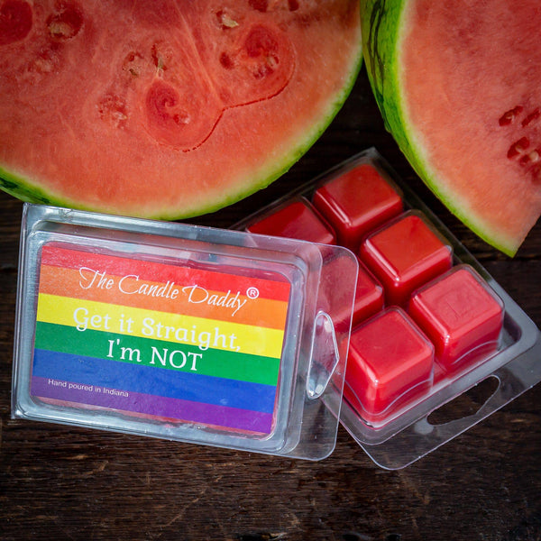 Get it Straight, I'm Not - Fresh Watermelon Scented Wax Melt - 1 Pack - 2 Ounces - 6 Cubes - The Candle Daddy