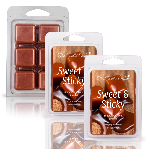 Sweet & Sticky - Butterscotch Treat Scented Wax Melt - 1 Pack - 2 Ounces - 6 Cubes - The Candle Daddy