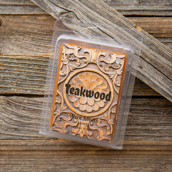 Teakwood - Rustic, Earthy, Sweet Scented Melt- Maximum Scent Wax Cubes/Melts- 1 Pack -2 Ounces- 6 Cubes - The Candle Daddy