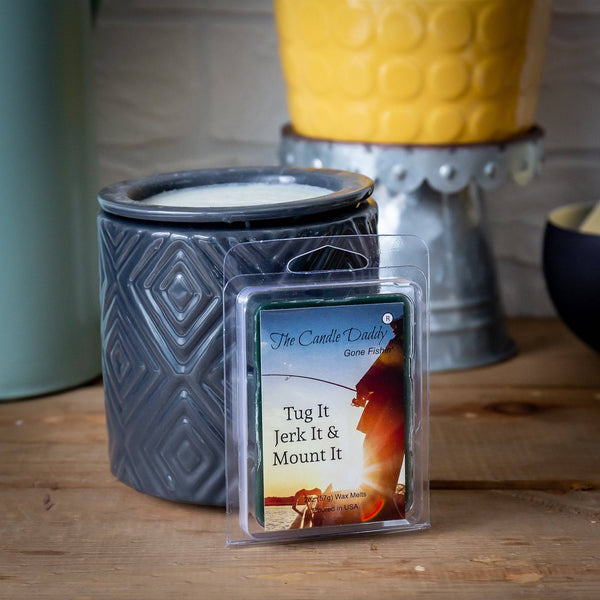 The Candle Daddy's Gone Fishin' - Tug It Jerk It & Mount It - Rustic Cabin Scented Melt- Maximum Scent Wax Cubes/Melts- 1 Pack -2 Ounces- 6 Cubes - The Candle Daddy