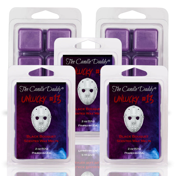 Unlucky #13 - Black Bouquet Scented Horror Movie Wax Melt - 1 Pack - 2 Ounces - 6 Cubes - The Candle Daddy