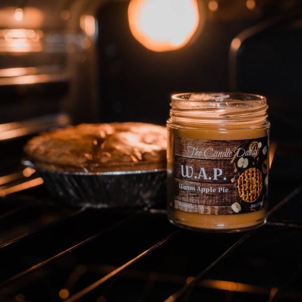 W.A.P. - Warm Apple Pie Scented - Funny 6 Oz Jar Candle - 40 Hour Burn Time WAP - The Candle Daddy