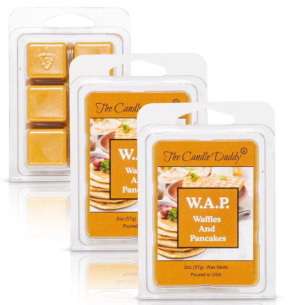W.A.P. - Waffles and Pancakes - Waffles and Pancakes with Syrup and Butter Scented Melt - Maximum Scent Wax Cubes/Melts - 1 Pack - 2 Ounces - 6 Cubes WAP - The Candle Daddy
