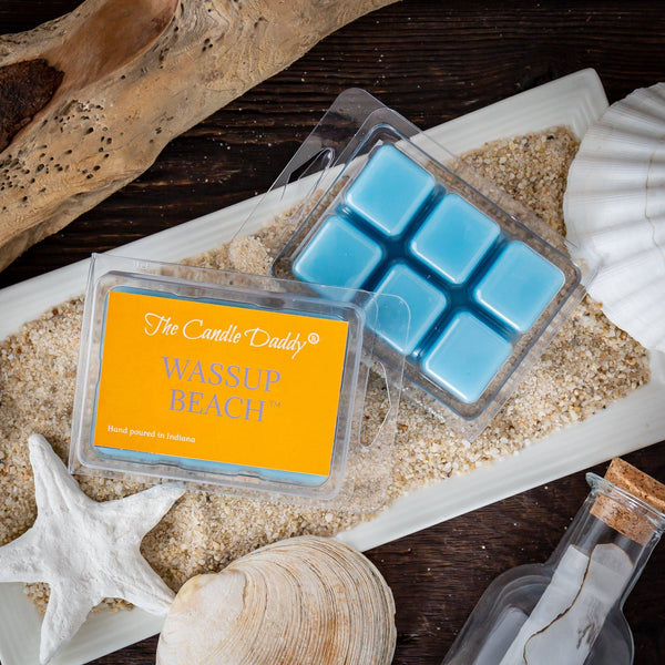 Wassup Beach- Tropical Ocean Scented Melt- Maximum Scent Wax Cubes/Melts- 1 Pack - 2 Ounces- 6 Cubes - The Candle Daddy