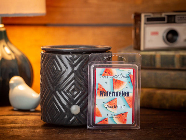 Watermelon - Sweet, Sugary Fruit Scented Melt- Maximum Scent Wax Cubes/Melts- 1 Pack -2 Ounces- 6 Cubes - The Candle Daddy