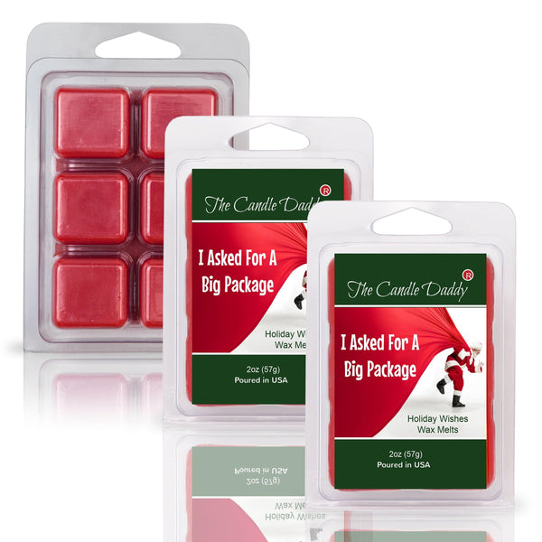 I Asked For A BIG Package - Holiday Wishes Scented Wax Melt - 1 Pack - 2 Ounces - 6 Cubes - Christmas - The Candle Daddy