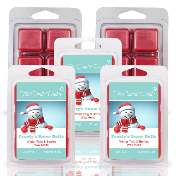 Frosty's Snow Balls - Winter Twig & Berries Scented Wax Melt - 1 Pack - 2 Ounces - 6 Cubes - Christmas - The Candle Daddy
