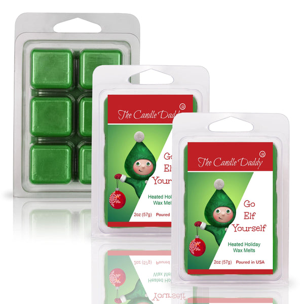 Go Elf Yourself - Heated Holiday Scented Wax Melt - 1 Pack - 2 Ounces - 6 Cubes - Christmas - The Candle Daddy