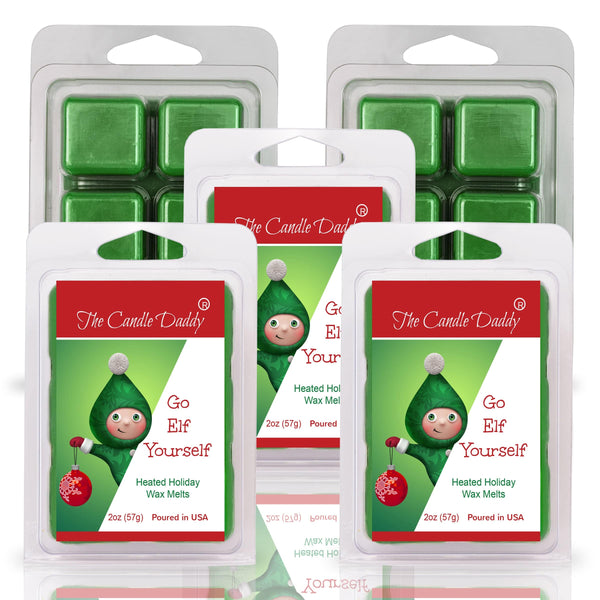 Go Elf Yourself - Heated Holiday Scented Wax Melt - 1 Pack - 2 Ounces - 6 Cubes - Christmas - The Candle Daddy
