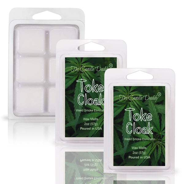 Toke Cloak - Weed Smoke Eliminator Wax Melt - 1 Pack - 2 Ounces - 6 Cubes - Infused With Smoke Eliminating Enzymes - The Candle Daddy