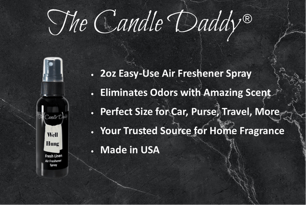 3 Pack - Well Hung Spray - Fresh Linen Scented - Room/Car Air Freshener Spray – (3) 2 Ounce Spray Bottles - The Candle Daddy