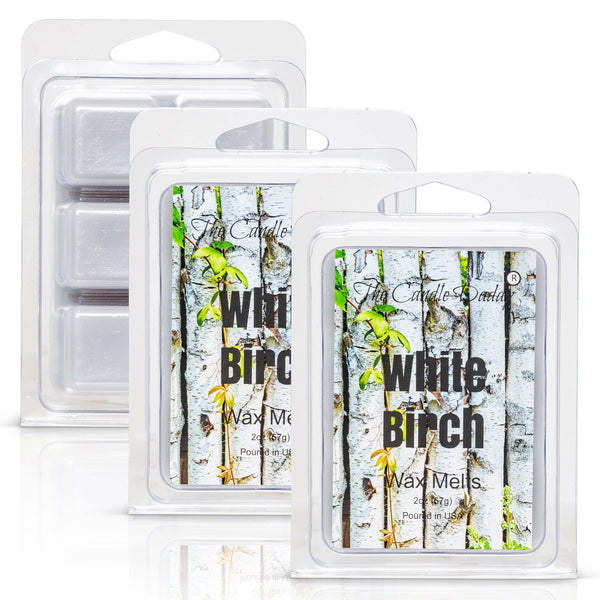 White Birch - Paper Birch Tree Scent Maximum Scent Wax Cubes/Melts- 1 Pack -2 Ounces- 6 Cubes - The Candle Daddy