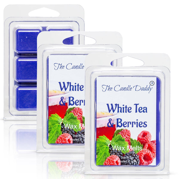 White Tea and Berries - Herbal Tea and Sweet Berry Scented Melt- Maximum Scent Wax Cubes/Melts- 1 Pack -2 Ounces- 6 Cubes - The Candle Daddy