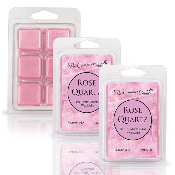 Rose Quartz - Pink Crystal Scented Wax Melt - 1 Pack - 2 Ounces - 6 Cubes - The Candle Daddy