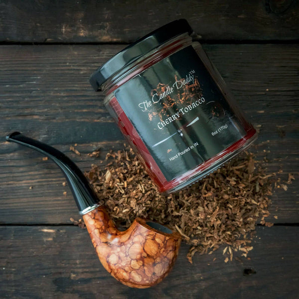 Cherry Tobacco Scented Candle - 6 Ounce - 40 Hour Burn.