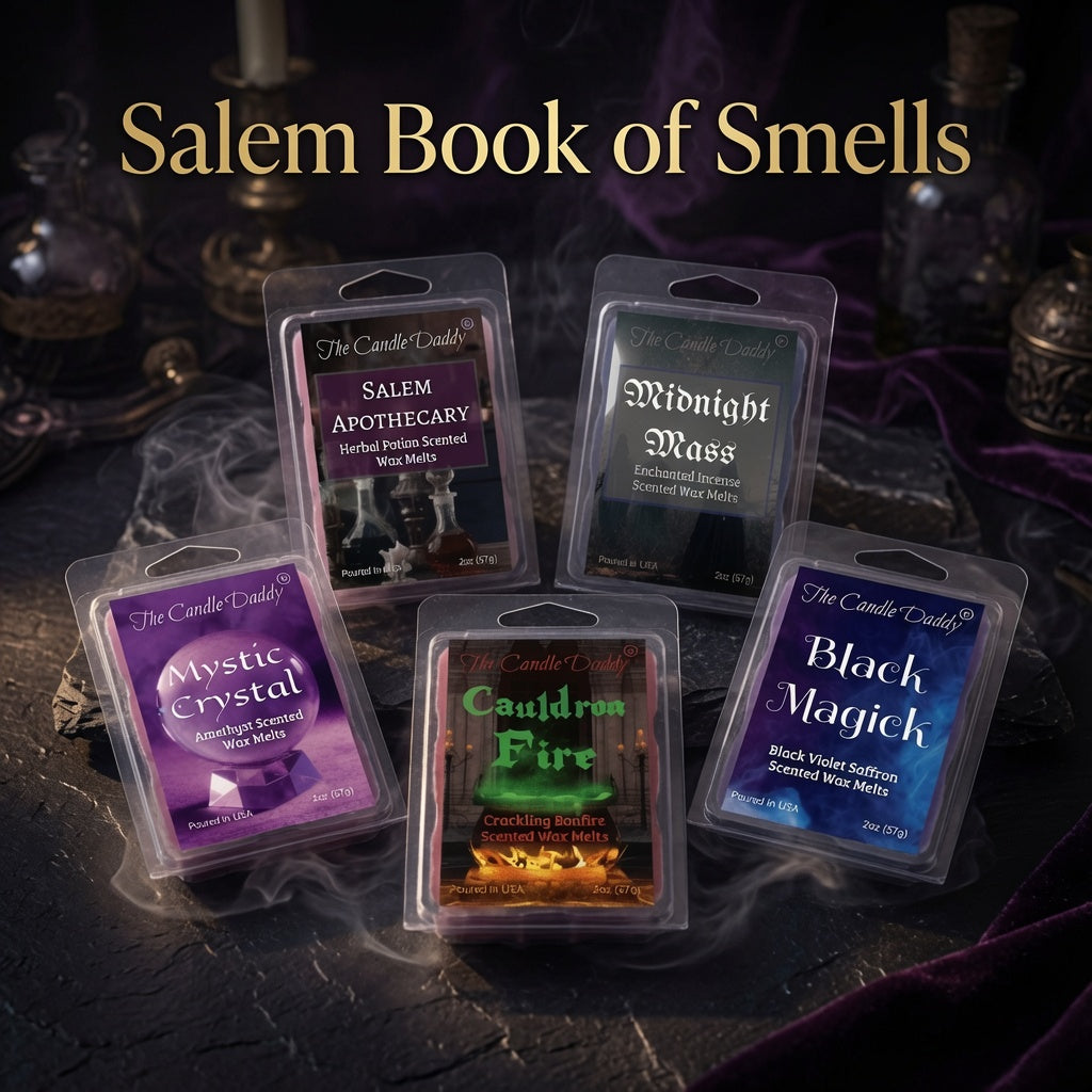 Salem Book of "Smells" Halloween 5 Pack - 5 Amazing Witchy Wax Melts - 30 Total Cubes - 10 Total Ounces