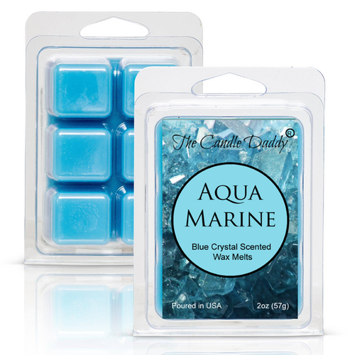 Aqua Marine - Blue Crystal Maximum Scented Wax Melt - 1 Pack - 2 Ounces - 6 Cubes - Blowout