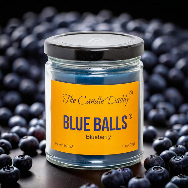 Blue Balls - Blueberry Scented Jar Candle- 6 Ounce - 40 Hour Burn Time