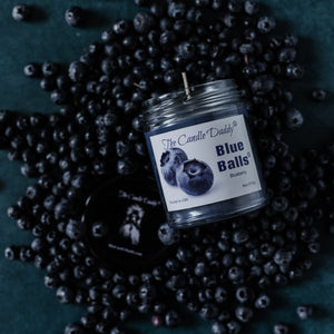 Blue Balls  - Blueberry Scented - 6 Ounce Jar Candle - 40 Hour Burn - The Candle Daddy
