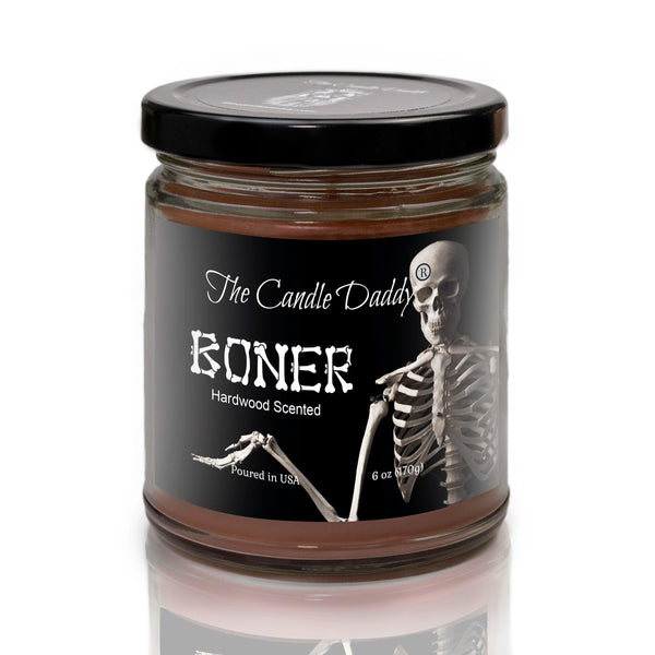 Boner - Hardwood Scented - Funny Halloween 6 Oz Jar Candle - 40 Hour Burn Time - The Candle Daddy