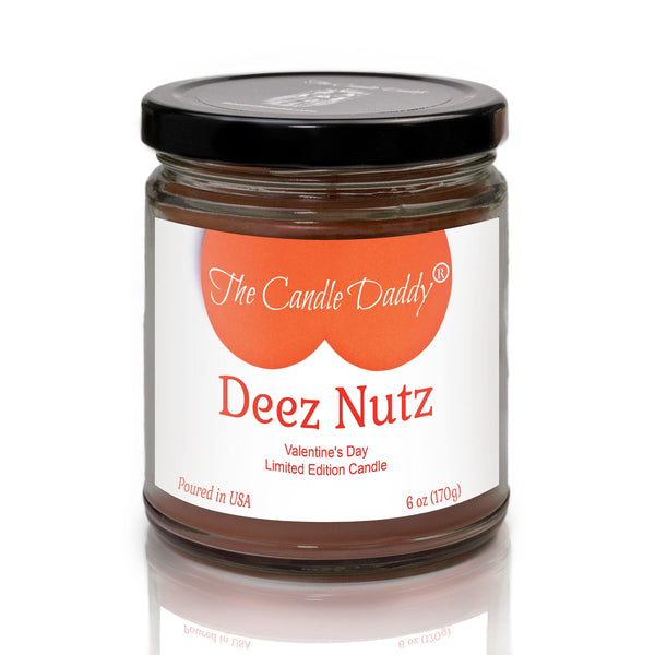 Deez Nutz Valentine's Day Edition - Banana Nut Bread Scented - Funny 6 Oz Jar Candle - 40 Hour Burn Time - The Candle Daddy