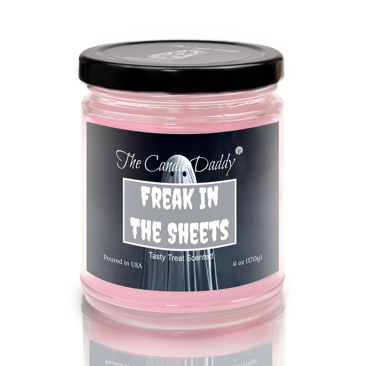 Freak In The Sheets Sweet Treat Scented Funny Halloween 6 Oz Jar Candle 40 Hour Burn Time