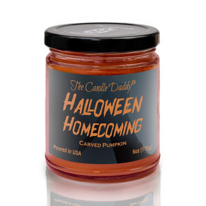 Halloween Homecoming - Carved Pumpkin Scented - Scary Horror 6 Oz Jar Candle - 40 Hour Burn Time - The Candle Daddy