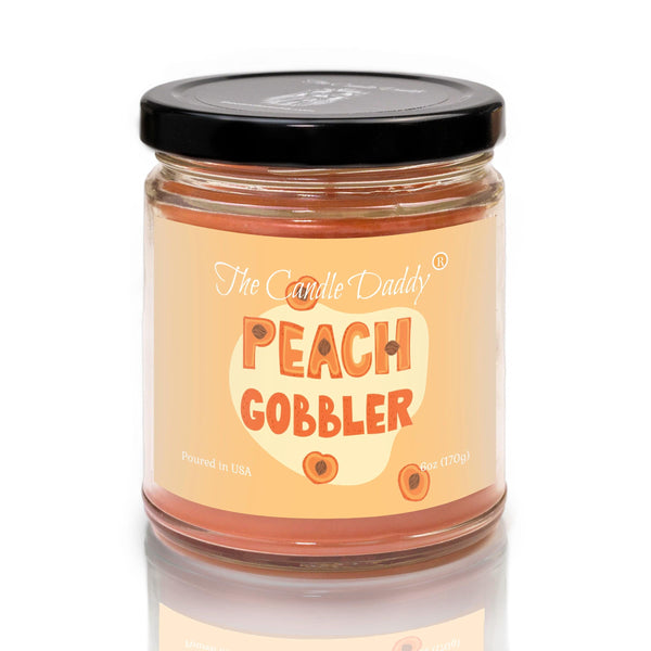 Peach Gobbler - Delicious Peach Scented - Funny 6 Oz Jar Candle - 40 Hour Burn Time